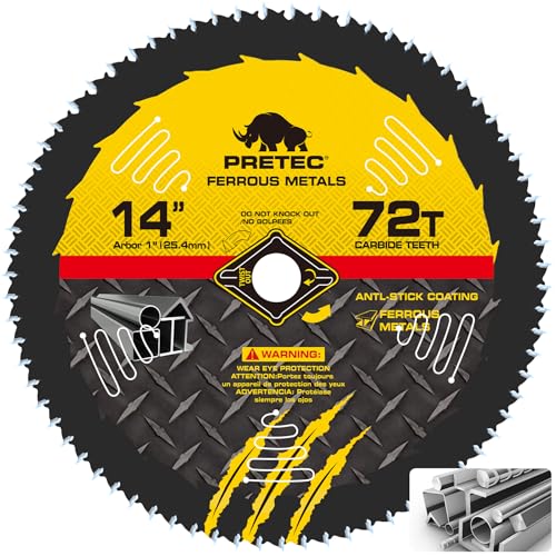 14" Metal Cutting Blade for Chop Saw, Carbide-Tipped TCT Blade, 72-Tooth