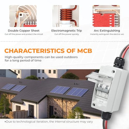 Solar Panel Disconnect Switch 60A 400V DC/AC Miniature Circuit Breaker with DIN Rail Box Enclosure Outdoor Small Breaker Box IP65 Waterproof UV-Proof for Solar PV Homes, Battery(60 Amp) - style: 400V 60A