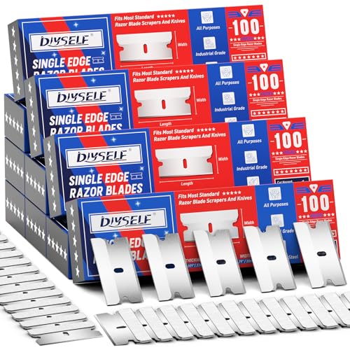 DIYSELF 1000 Pack Single Edge Razor Blades, High Carbon Steel Bulk Refills - size: 1000-Pack