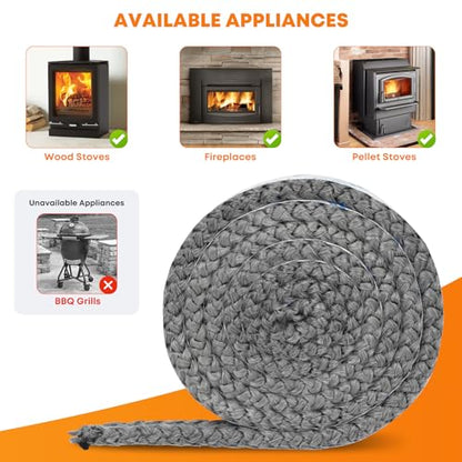 Stanbroil Stove Gasket Tape - 5/8" Width, 3/8" Thick, 72" Length - size: 5/8" Wide - 3/8" Thick