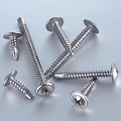 (150 pcs) Wensilon #10×1-1/2”for Sheet Metal Self-Tapping Screws 410 Stainless Steel Truss Head High-Strength Quick Tapping Screws - color: Silver, size: #10X1-1/2"