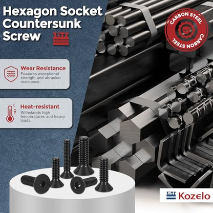 50Pcs[M3-0.5x30] Flat Head Socket Cap Screw Countersunk Bolt - size: M3-0.5x30mm