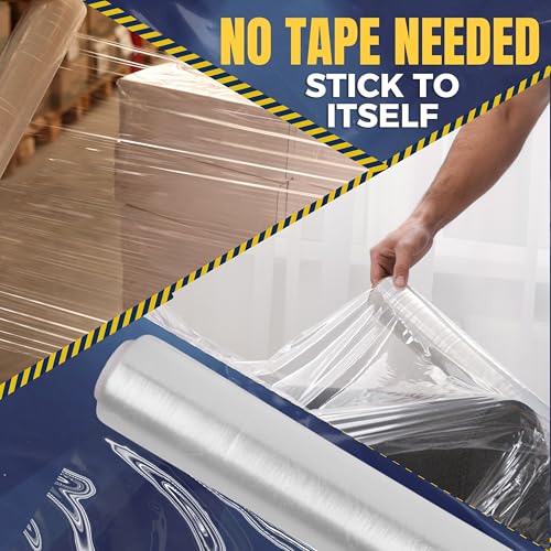 Rockin Rolls Stretch Film Shrink Wrap 18" x 1500 FT x 80 Gauge, 4 Rolls - color: Clear, size: 4 Rolls