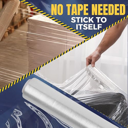 Rockin Rolls Stretch Film Shrink Wrap 18" x 1500 FT x 80 Gauge, 4 Rolls - color: Clear, size: 4 Rolls