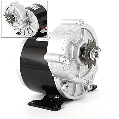 Electric Vehicle Geared Motor, 24V 350W Gear Face Mount 9 Teeth Sprocket Electric Brush Motor for Scooter Bike Go-Kart Minibike MY1016Z