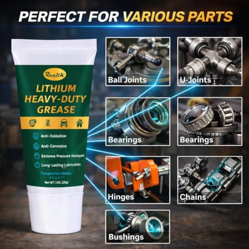 Realth Lithium Grease 1 oz High Temp Waterproof, 2 Pack - size: 60g