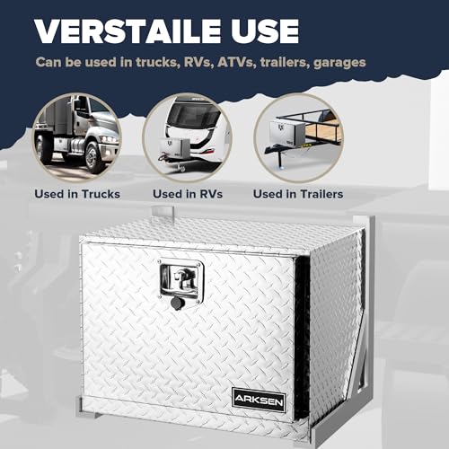 ARKSEN 24" x 17" x 18" Underbody Tool Box, Heavy Duty Storage Chest,Silver - color: Silver, size: 24-inch