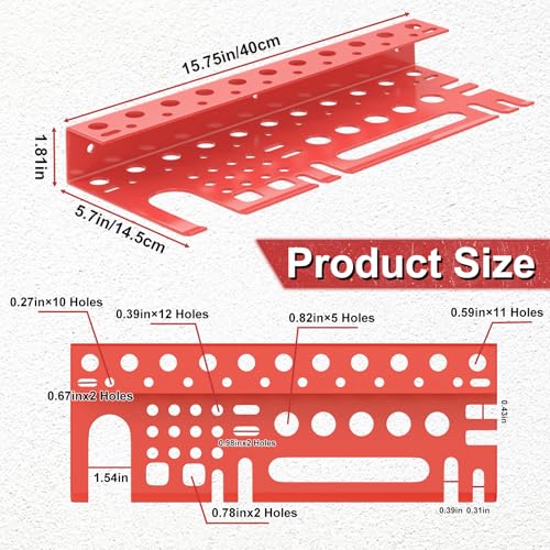 Metal Screwdriver Organizer, Wall Mount Plier Organizer Hammer Holder, Hand Tool Storage Rack for Garage Workshop Workbench(Red, 1PC) - color: Red, size: 1PC Hand Tool Holder