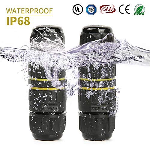 Junction Box Outdoor 2 Way Waterproof IP68 Electrical Cable Connector,M16 Wire Range(3.5-10mm),Suitable for Repair and Extend Power Cables,UL(5 Pack) - size: M16-2Pin