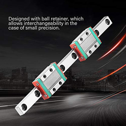 Oumefar Linear Rail, MGN9B Linear Rail Linear Rail 150mm/5.9inch Linear Rail 9mm Width with 2pcs Rail Block, Small Carriage Slide Rail Linear Motion Guideway Rods for CNC