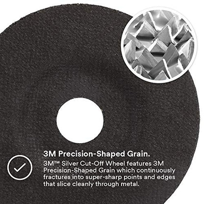 3M Silver Cut-Off Wheel, 87466, 36+, T27, 4.5 in x 0.045 in x 7/8 in - size: 4.5 in x .045 in x 7/8 in, style: T27