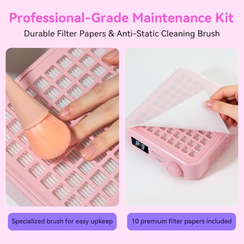 Makartt Professional Nail Dust Collector–Powerful Dust Collector Nail Tech - color: Dust Collector Pink