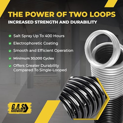 110 lb. Heavy-Duty Double-Looped Garage Door Extension Spring (2-Pack) | Springs for Garage Door Repair Garage Hardware Parts (110-White) - size: 110-White