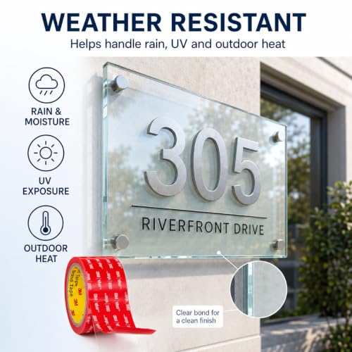 3M Double Sided Tape Heavy Duty 0.5’’×10Ft Made with 3M vhb Tape Clear 4905 - size: 1/2''×10Ft