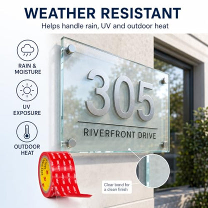 3M Double Sided Tape Heavy Duty 0.5’’×10Ft Made with 3M vhb Tape Clear 4905 - size: 1/2''×10Ft