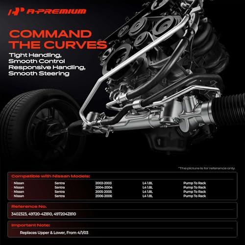 A-Premium Power Steering Pressure Hose Assembly Compatible with Nissan