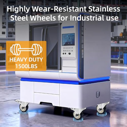 3'' 304 Stainless Steel Caster Wheels, 1500Lbs Heavy Duty Casters Set of 4 - size: 3inch