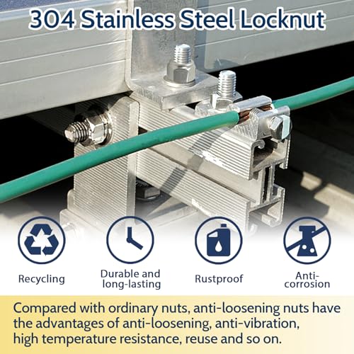 3/8-16 Lock Nut, 35Pcs Stainless Steel Nylock Insert Locking Nuts - size: 3/8"-16, 35 Pack