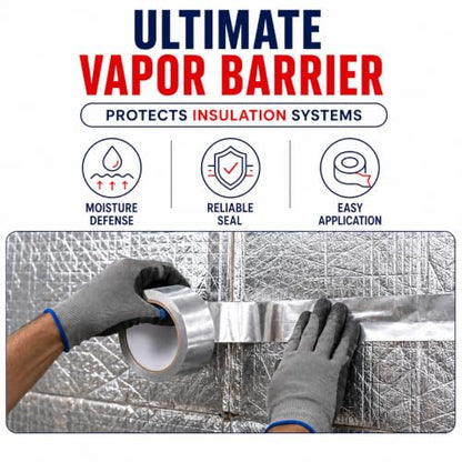 GGR Supplies AF-20R Aluminum Foil HVAC Tape, 6 Inch x 150 Feet, 3.6 Mil - size: 6" in. x 50 yds.