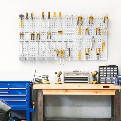 TORACK Garage Tools Organizer Boards Kit with Hooks, Grey - color: Gray