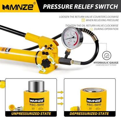 Hydraulic Hand Pump CP-700 High Pressure Portable Manual Hydraulic Pump Hydraulic Lifting Cylinder Jack Pump with Pressure Oil Gauge - size: CP-700 with oil gauge