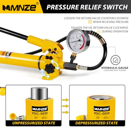 Hydraulic Hand Pump CP-700 High Pressure Portable Manual Hydraulic Pump Hydraulic Lifting Cylinder Jack Pump with Pressure Oil Gauge - size: CP-700 with oil gauge