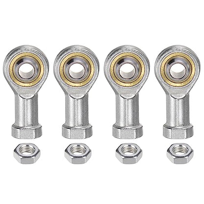uxcell 4pcs SI8TK PHSA8 M8 Female Rod End Bearing M8x1.25 Right Hand Thread, Self-Lubricating Joint Rod Ends, Includes Jam Nut - size: M8