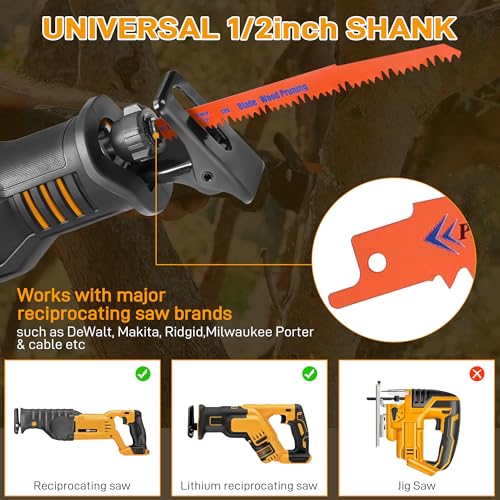14-Piece Reciprocating Saw Blade Set, Wood Cutting Blades, CRV Materials - size: 14 Count (Pack of 1)