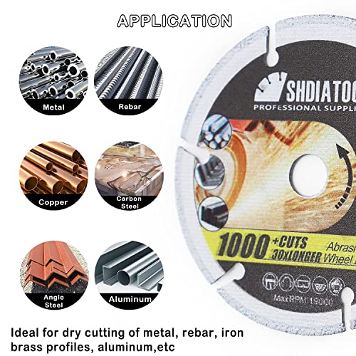 SHDIATOOL Diamond Metal Saw blade Cut-Off Wheel for Metal,Rebar,Iron Steel Tube, Angle Steel and Cutting Wheel 3In/75mm x Arbor 3/8In/10mm (3-pack) - size: 3 Inch Metal