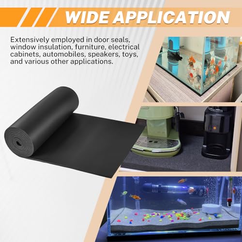 MAOPINER 1/4" T x 13" W x 80" L Neoprene Foam Padding Without Adhesive - size: 1/4"Thick × 13" Wide × 80" Long