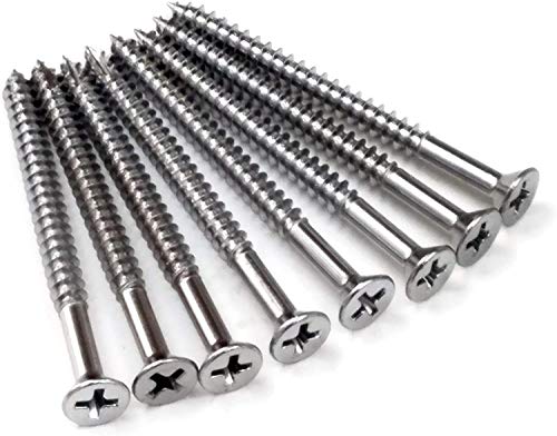 Long Wood Screws for Door Hinges Polished Chrome 9 x 3 Inch 24-Pack - color: POLISHED CHROME