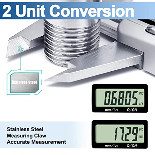 Kynup Digital Caliper, 6 Inch IP67 Waterproof Caliper Measuring Tool - color: Silver, size: 6 inch