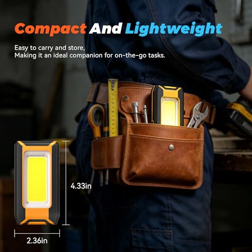innofox 4-Pack LED Rechargeable Magnetic Work Light 1500 Lumens, Hanging Hook with 3 Modes, LED Work Light for Car Repair, Camping, and Hurricane Use - size: Portable (Pack of 2)