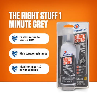Permatex 25238 The Right Stuff 1 Minute Grey Gasket Maker, 3 oz - size: 3 Fl. Oz., style: The Right Stuff 1 Min