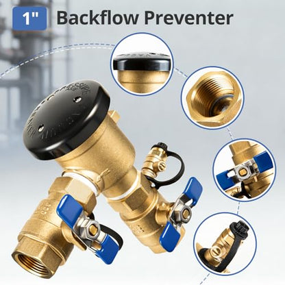 1 Inch Brass Backflow Preventer, Pressure Vacuum Breaker Assembly - size: 1 Inch