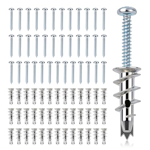 116 Pcs Metal Drywall Anchors Zinc Self-Drilling Screws Kit