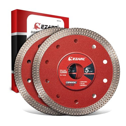 EZARC 5 Inch Super Thin Diamond Tile Blade, 7/8"-20mm-5/8 Arbor, 2-Pack - size: 5 Inch