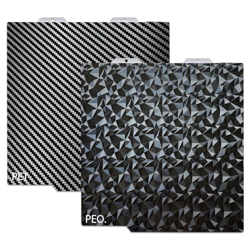 PEO PET Build Plate for Bambu Lab A1 mini 3D Printer,184x184mm Spring Steel Plate,Double Sided Flexible Sheet Removable Platform (Diamond PEO+Carbon Fiber PET) - color: Smooth PEO+Smooth PET