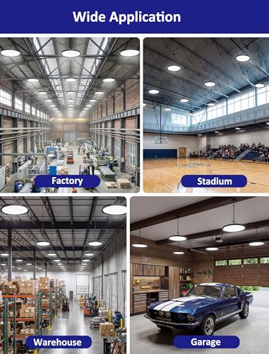 400W UFO High Bay Lights 60000LM LED Shop Light Plug & Play 6 Pack