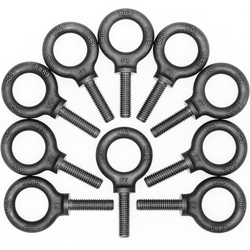 Box of 10 Pcs Lifting Shoulder Eye Bolts 3/8"-16 X 1-1/4" - color: Self Colored, size: 3/8"-16 X 1-1/4"