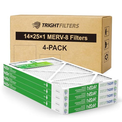 TRIGHTFILTERS 14x25x1 Air Filter 4 Pack, MERV 8 Filter Replacement - size: 14x25x1-4pack