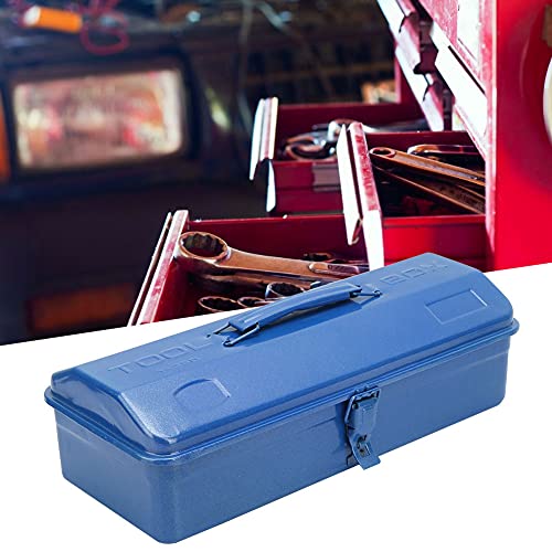 Thickened Metal Tool Box, Portable Empty Toolbox with Handle, Self Locking Buckle, Multifunction Heavy Duty Trunk Tool Storage Organizer for Home, Garage, Workshop (37 * 16 * 11 (350))