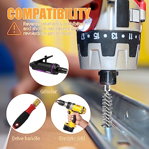 6Pieces Wire Brush Drill Bore Cleaning Brushes Set ﻿
