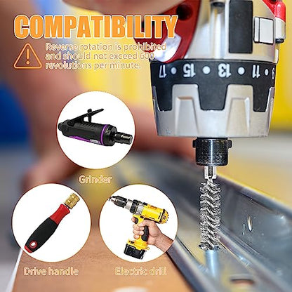 6Pieces Wire Brush Drill Bore Cleaning Brushes Set ﻿