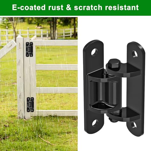 Insaga 6.7'' Heavy Duty Gate Hinges 1100LB Capacity, 6mm Steel Hinges with Bearings & Rust-Proof E-Coating, Bolt On Low-Profile Hinges for Fences, Driveway Gates, Locking Screws Anti-Sag Design (2Pcs) - color: Bolt hinge E-coated-180°-2Pack