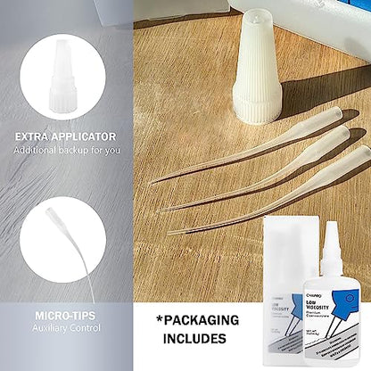 Professional Grade CA Super Glue by CYAPRO, Fast Curing Adhesive 2 oz, Low Viscosity, Thin Cyanoacrylate Adhesive for Woodworking, Hobby, Plastic, Ceramic & Metal, transparent - color: Clear - 2 ounce