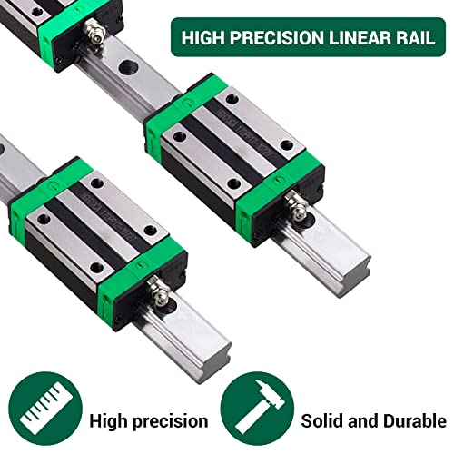 Linear Guide Rail 2PCS HGR20 1000mm Linear Slide Rail Guide Rail 4PCS HGH20CA Square Block Bearings for DIY CNC Routers Kit Lathes Mills - size: 1000mm, style: HGR20