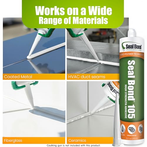 105 Industrial & Marine Adhesive Sealant, Waterproof, 10.1 oz, White - color: White