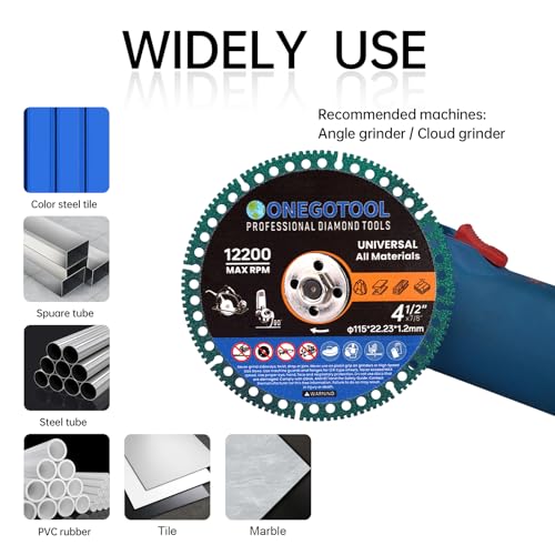 4-1/2 inch Indestructible Cutting Discs for Angle Grinder 7/8" Blades Cut Off Wheels Diamond Tool Metal rebar Porcelain Tile Granite Marble Smooth Cutter (3pcs) - size: 4-1/2"