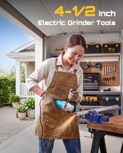 SEESII Angle Grinder 4-1/2 inch, 1200W Power Electric Grinder Tools - color: Blue